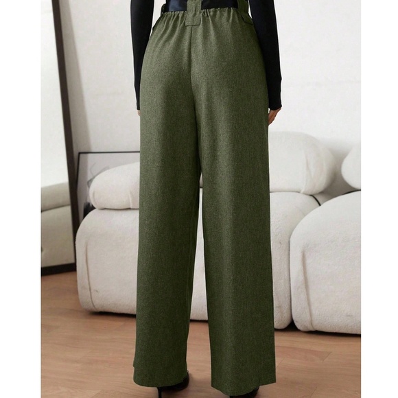 Classic High Waisted Pleated Wide leg Trousers Pants - Picture 5 of 10